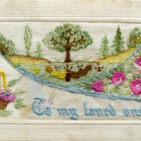 Embroidered postcards