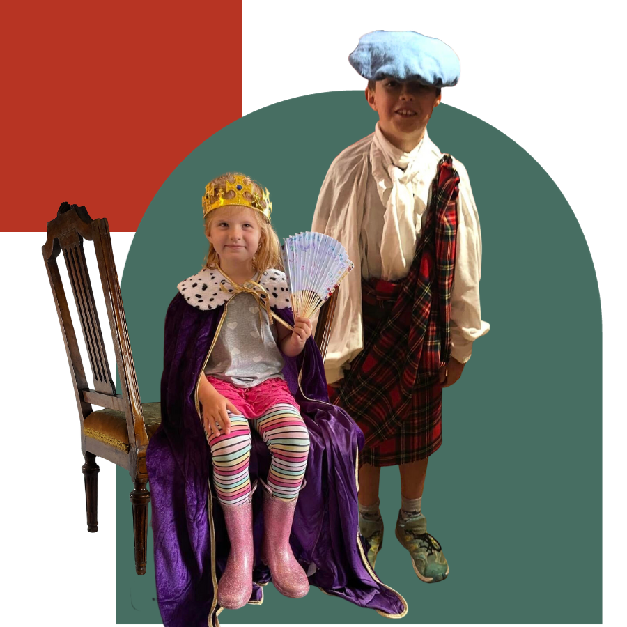 Children dressed up as historical people.