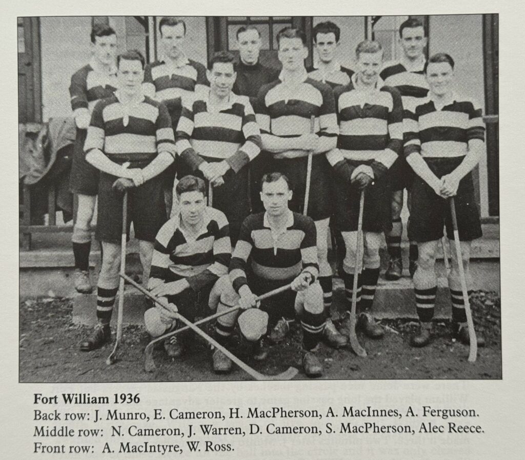 Newspaper cutting in black and white of the 1936 Fort William team